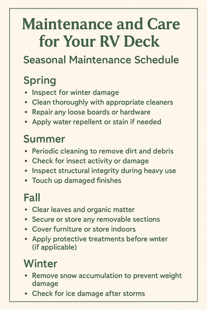 Maintenance and Care for Your RV Deck
