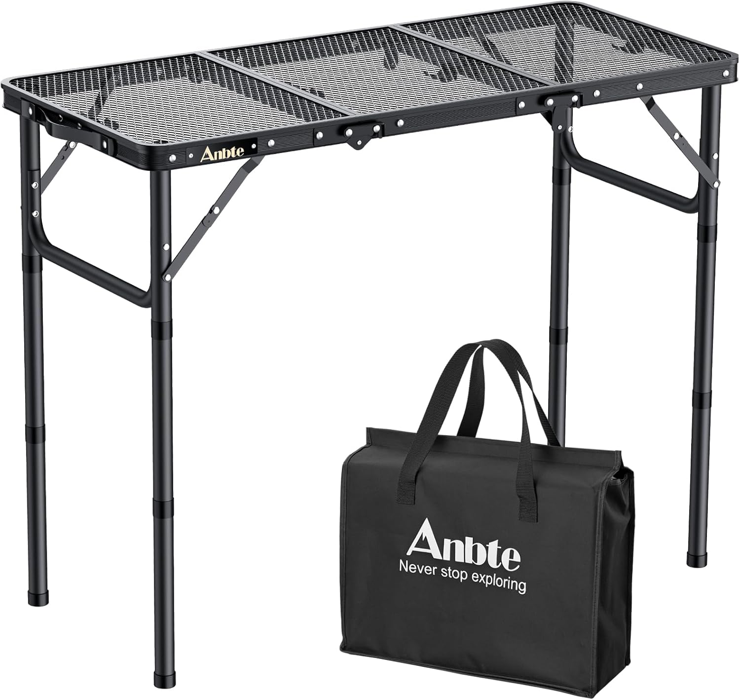 Anbte Folding Grill Table, Aluminum Camping Table