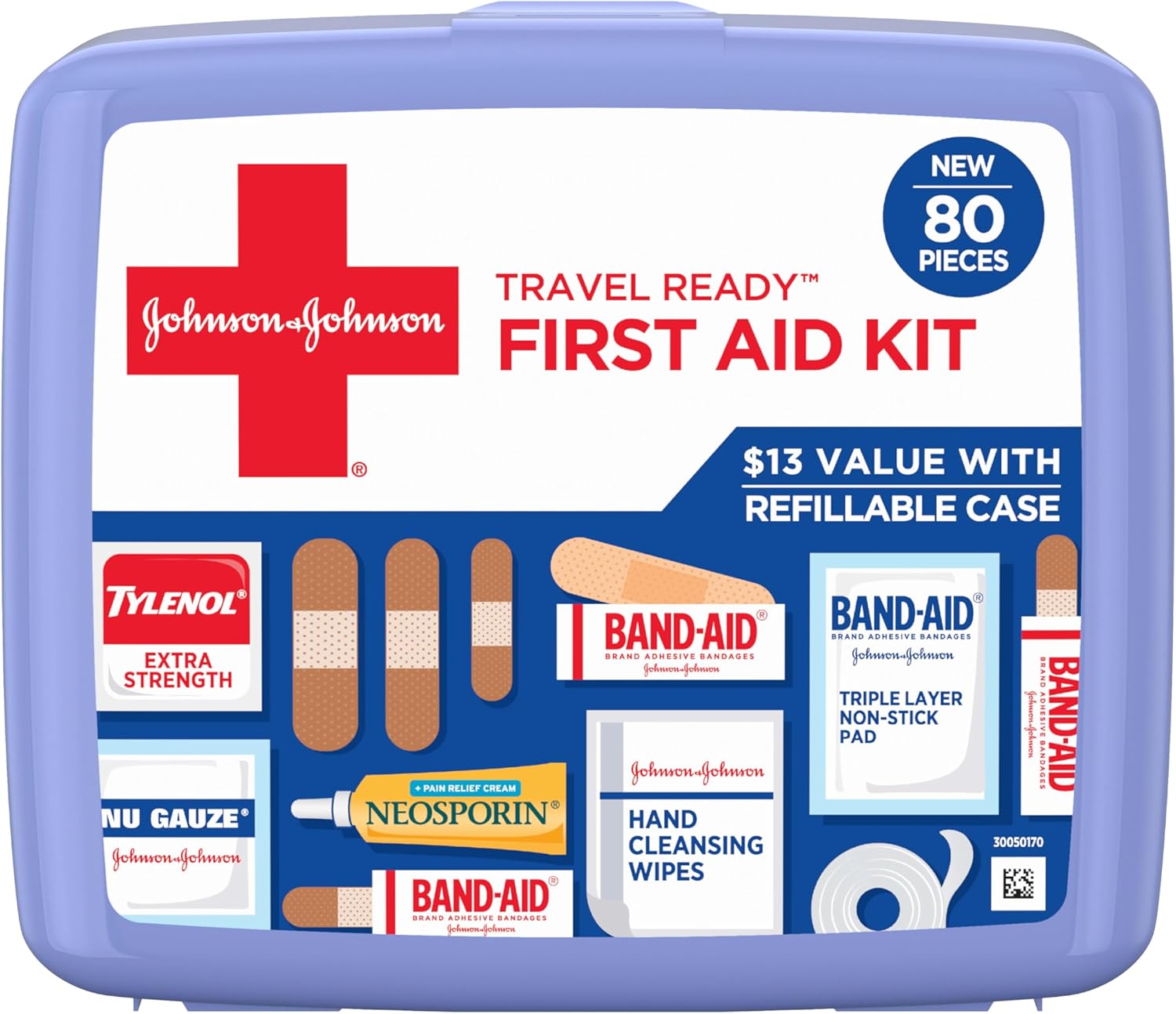 Band-Aid Travel Ready Portable Emergency First Aid Kit