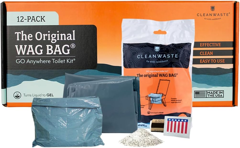 Cleanwaste Original WAG Bag Portable Toilet (12 Pack)