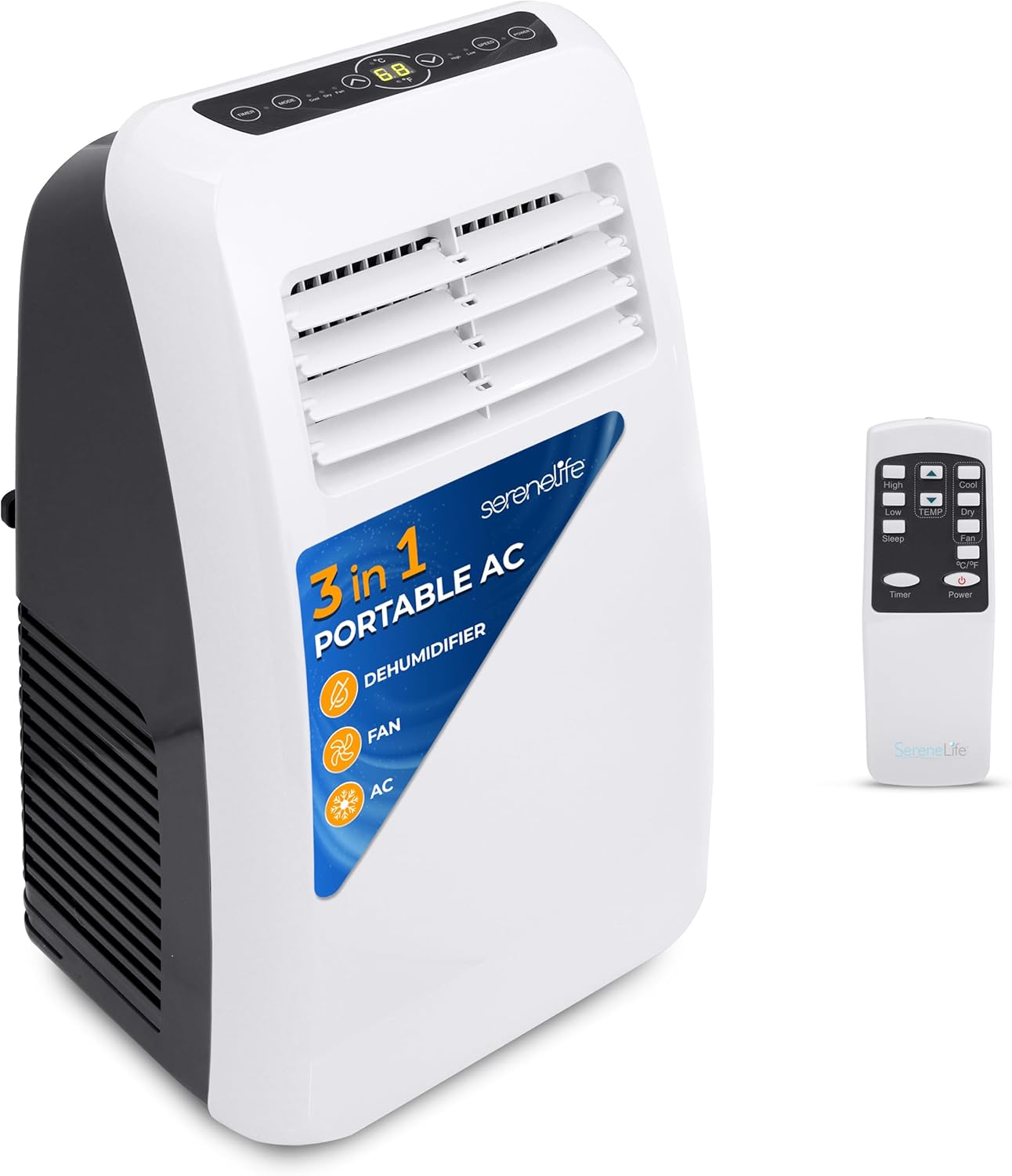 3-in-1 Portable Air Conditioner with Built-in Dehumidifier Function