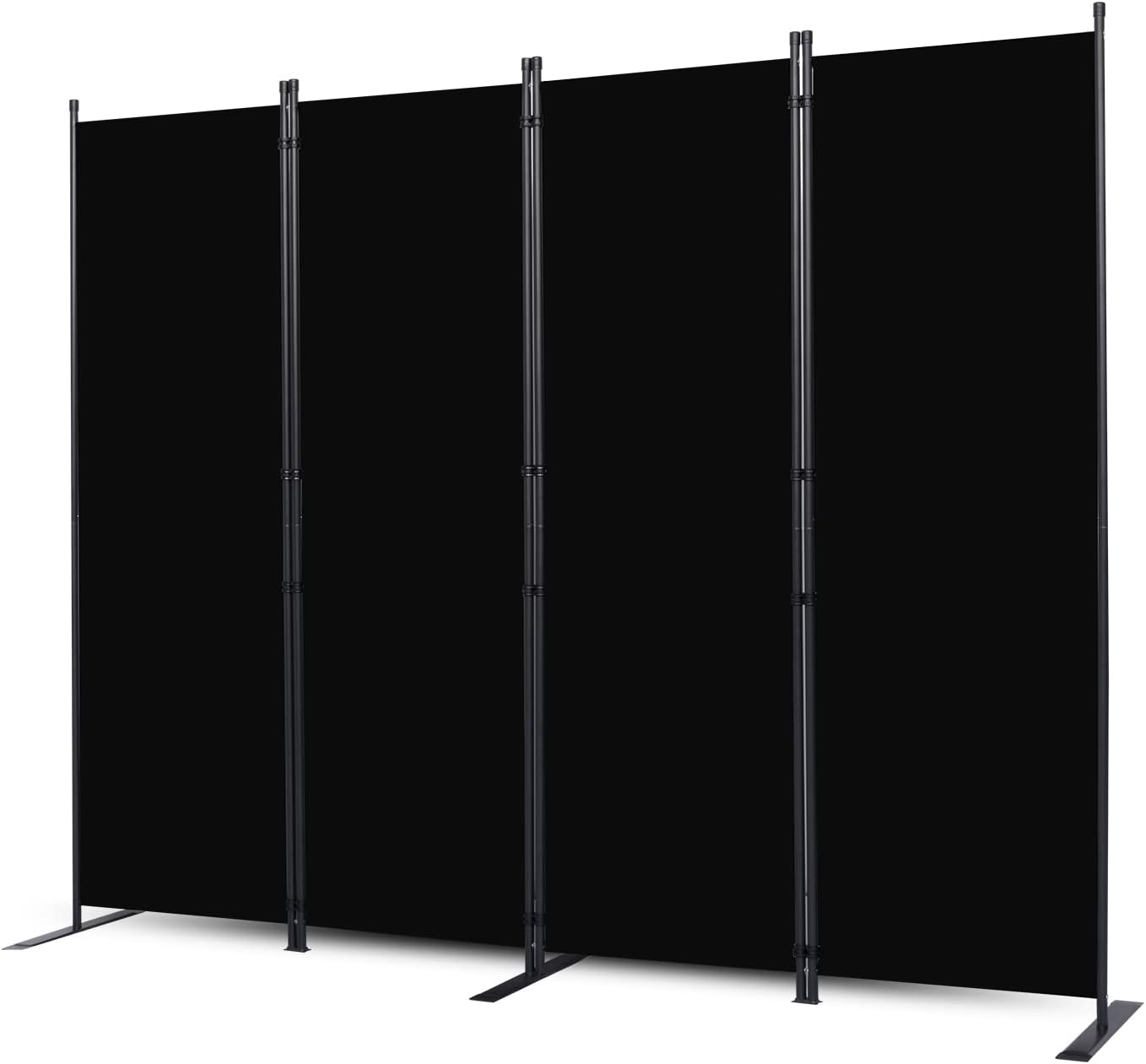 CHOSENM Room Divider, 4 Panel Folding Privacy Screens with Wider Feet