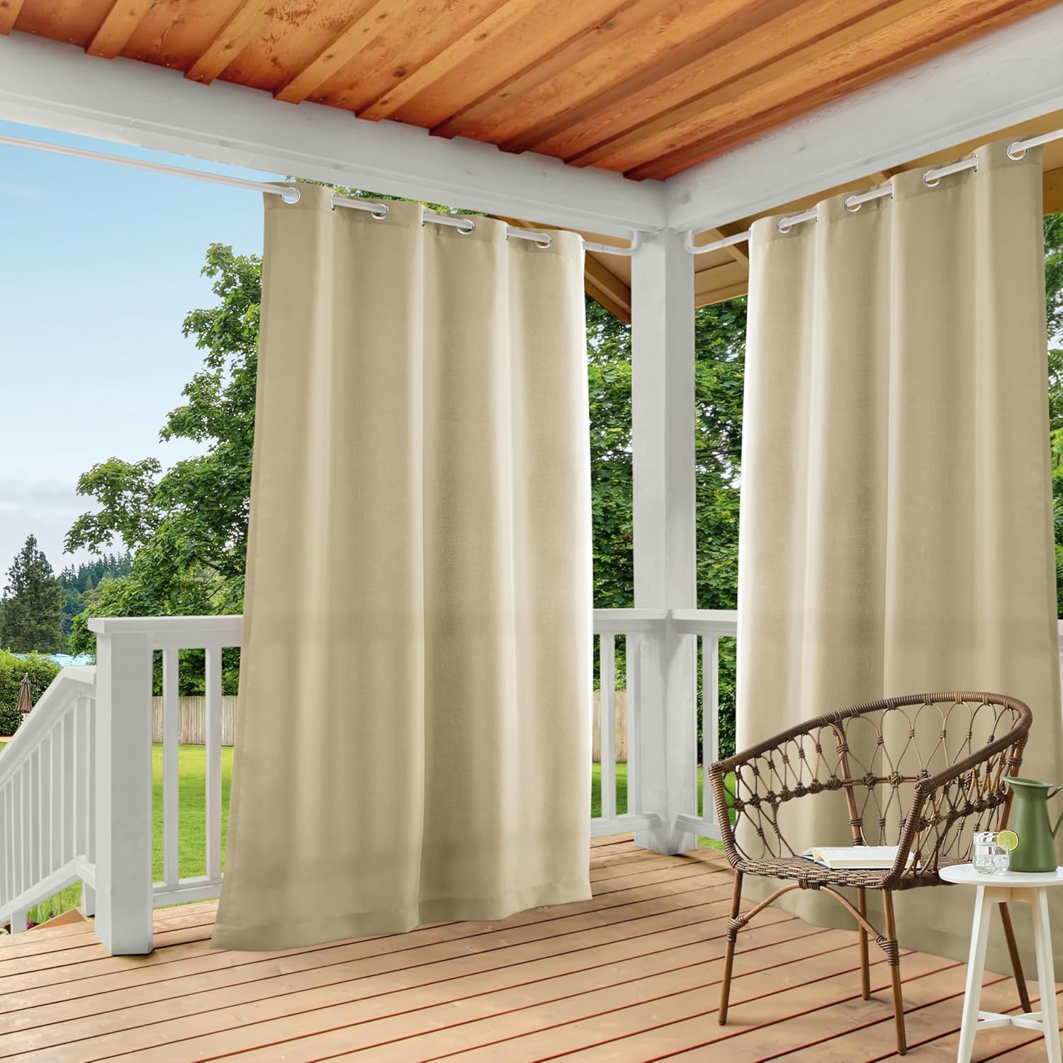 TOWN & COUNTRY BASICS Cabana Solid Heavyweight Indoor Outdoor Curtains