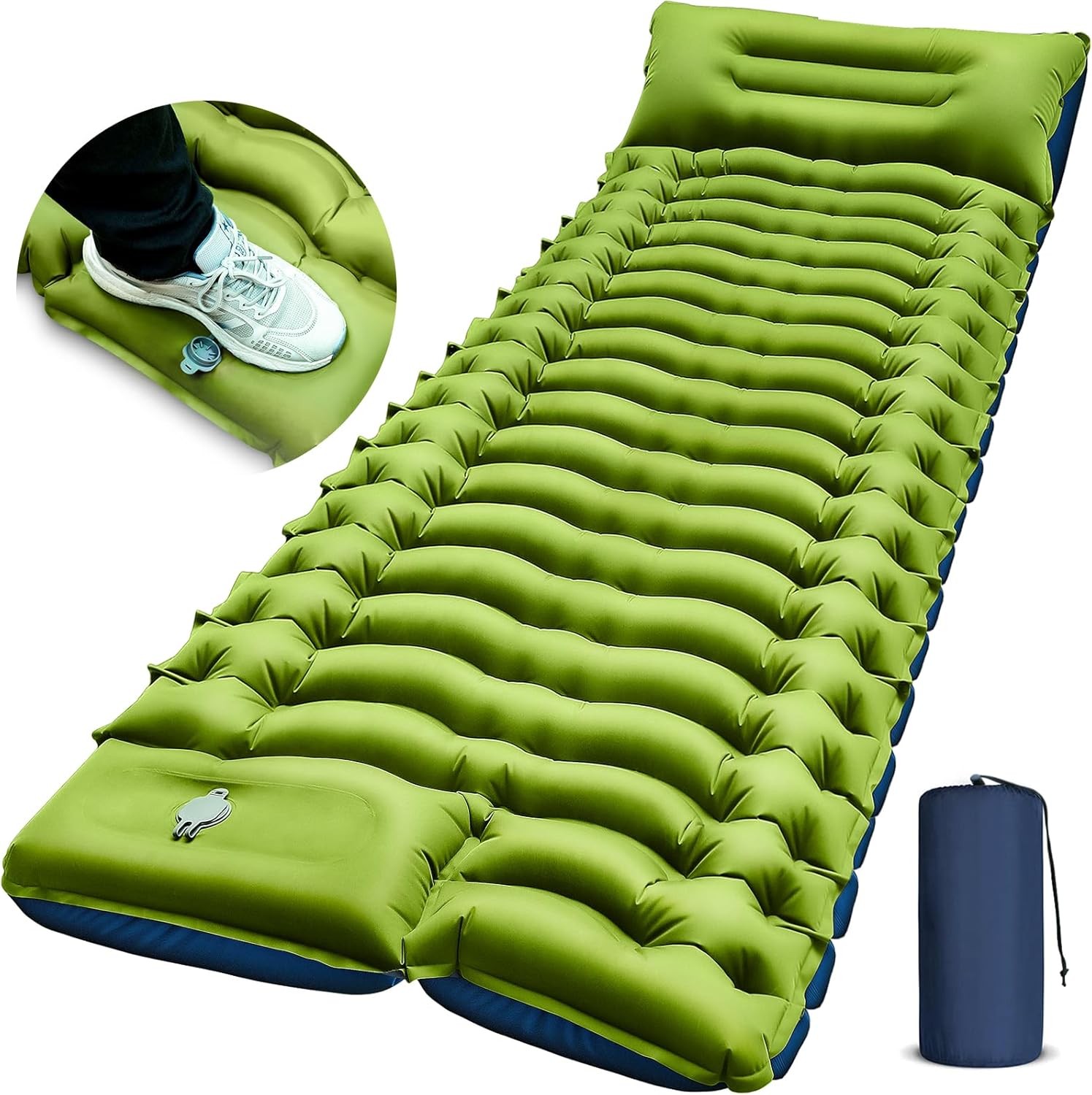 Yuzonc Camping Sleeping Pad, Ultralight Camping Mat with Pillow Built