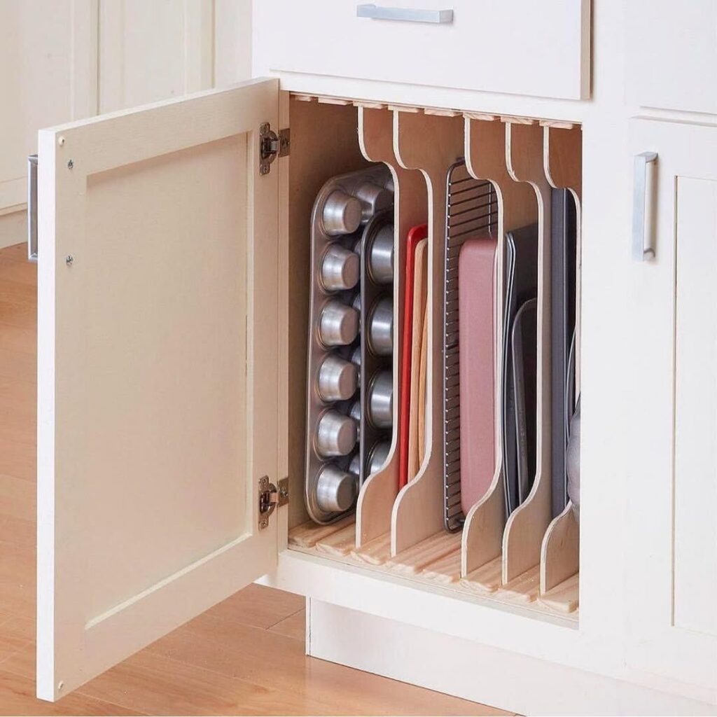 Install Vertical Dividers for Baking Sheets & Cutting Boards