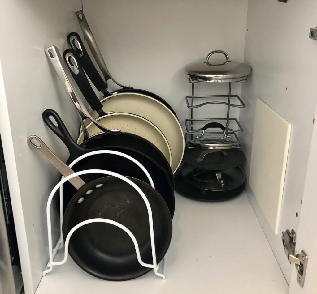 Store Lids and Pans with a Vertical Organizer