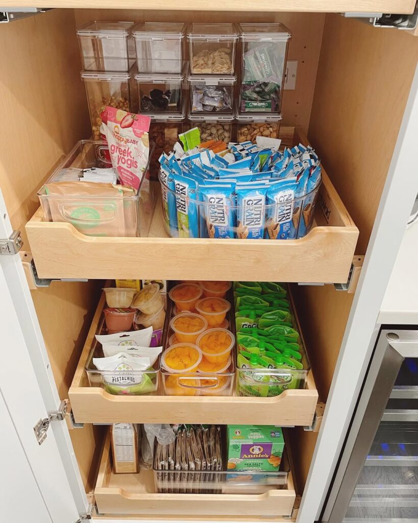 Use Pull-Out Baskets or Sliding Drawers