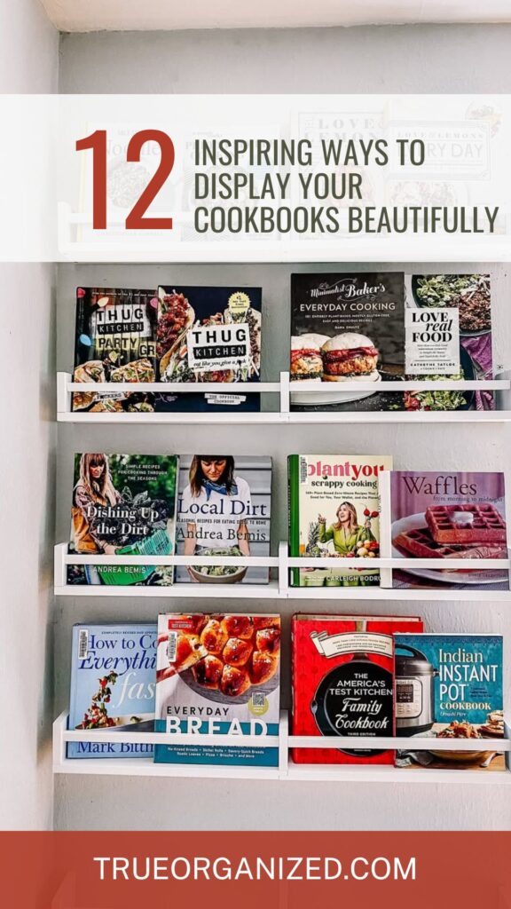 how to display cookbooks in kitchen