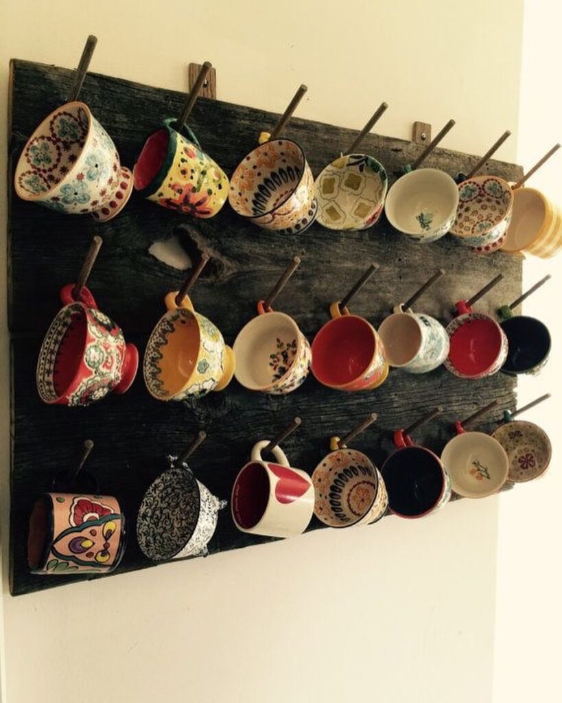 Turn Kitchen Walls Into Functional Mug Displays