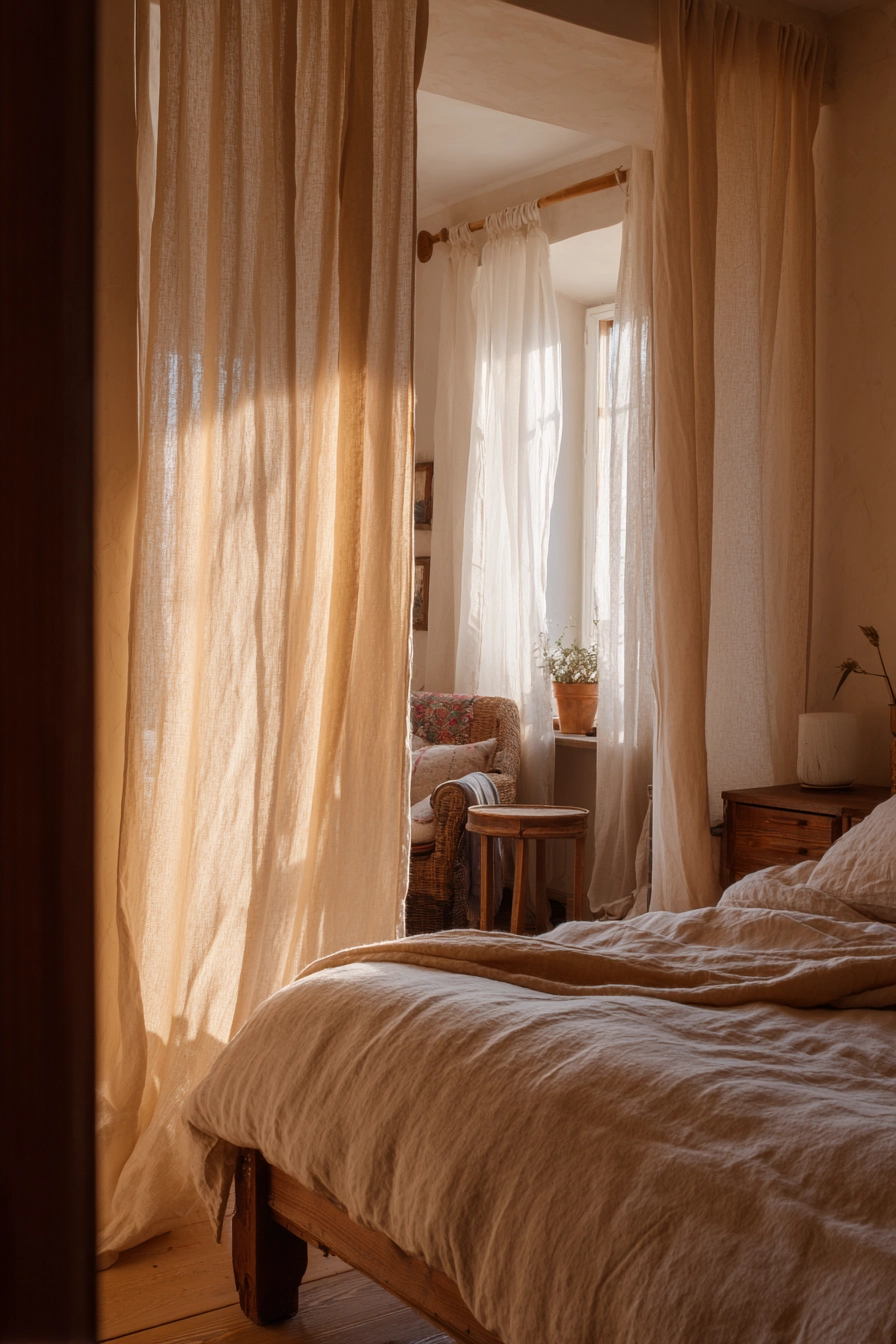Bedroom Curtains Beige 16