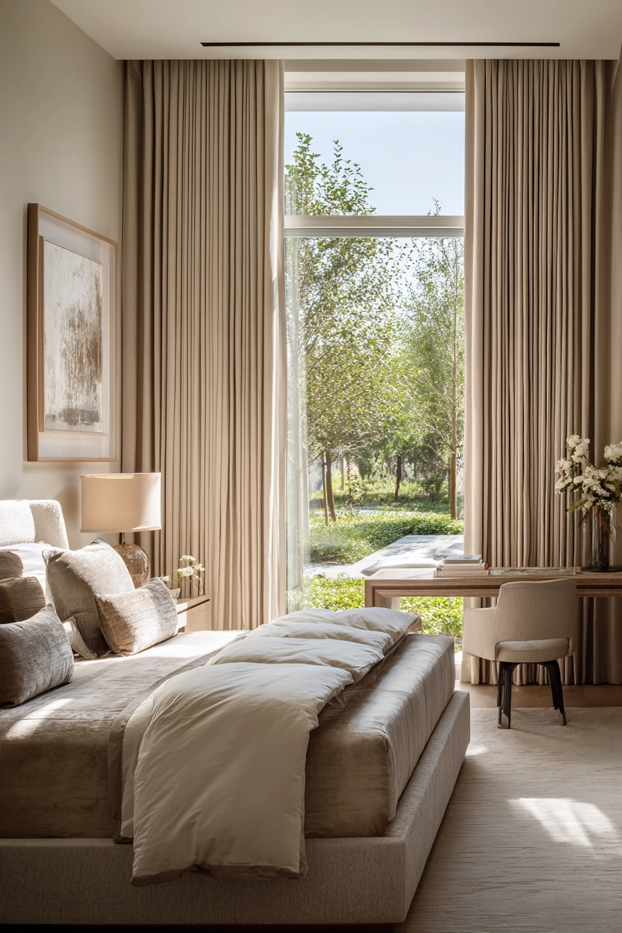 Bedroom Curtains Beige 19