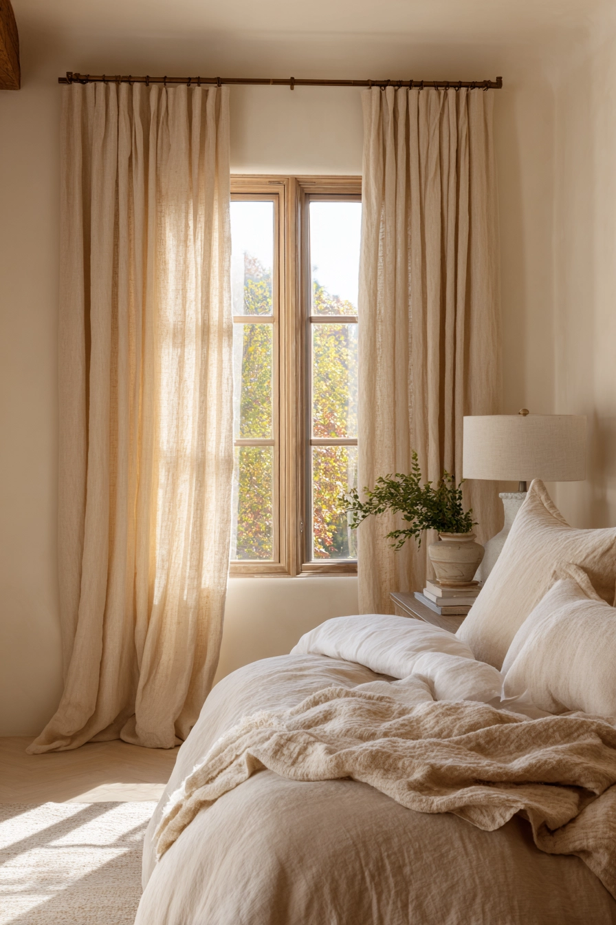Bedroom Curtains Beige 2