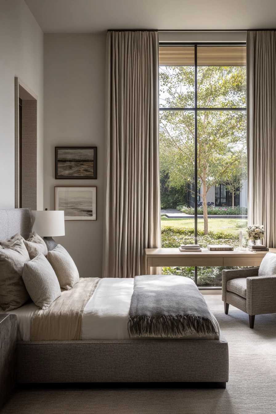 Bedroom Curtains Beige 20