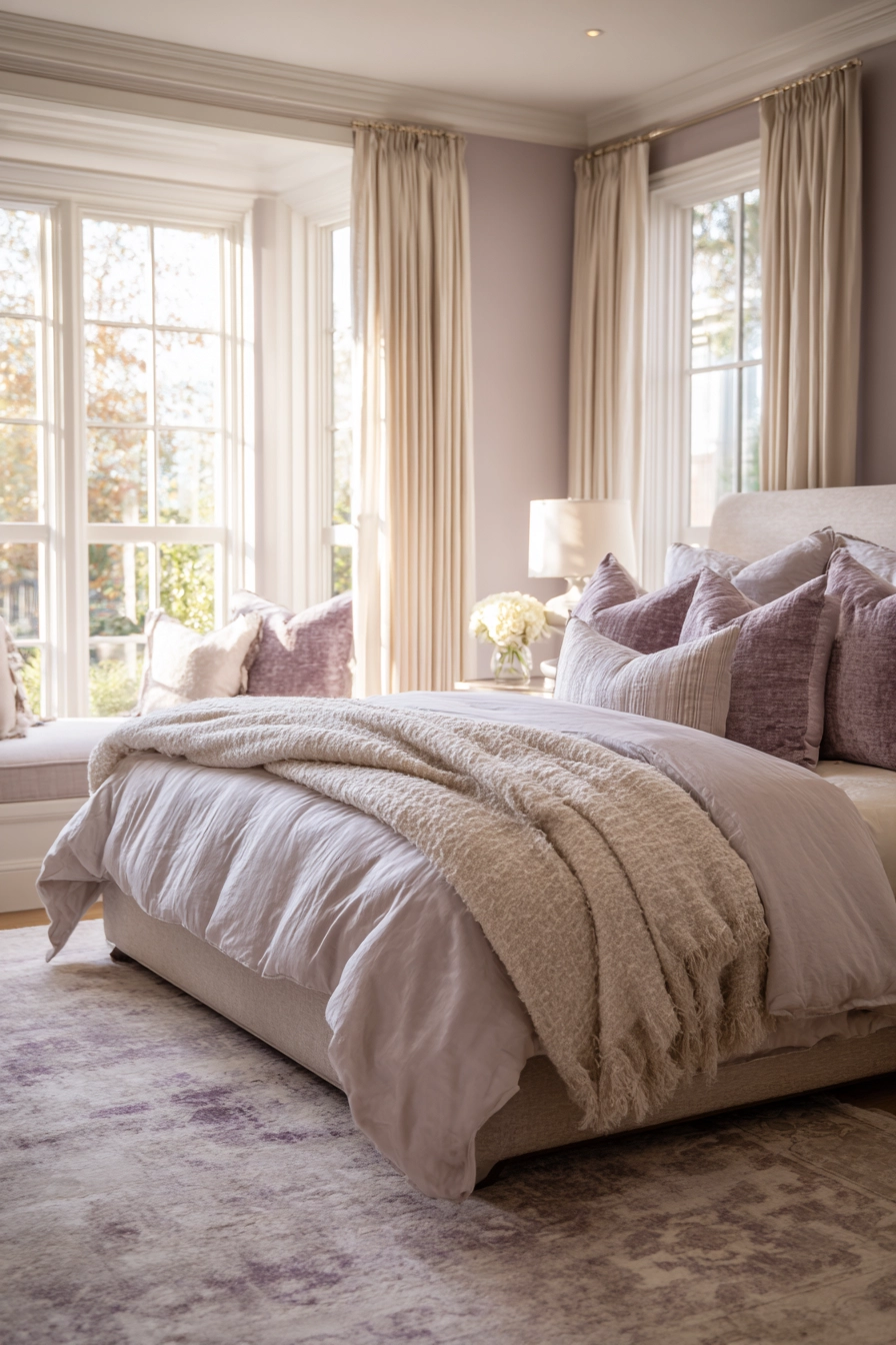 Beige and Lavender Bedroom: A Harmonious Retreat