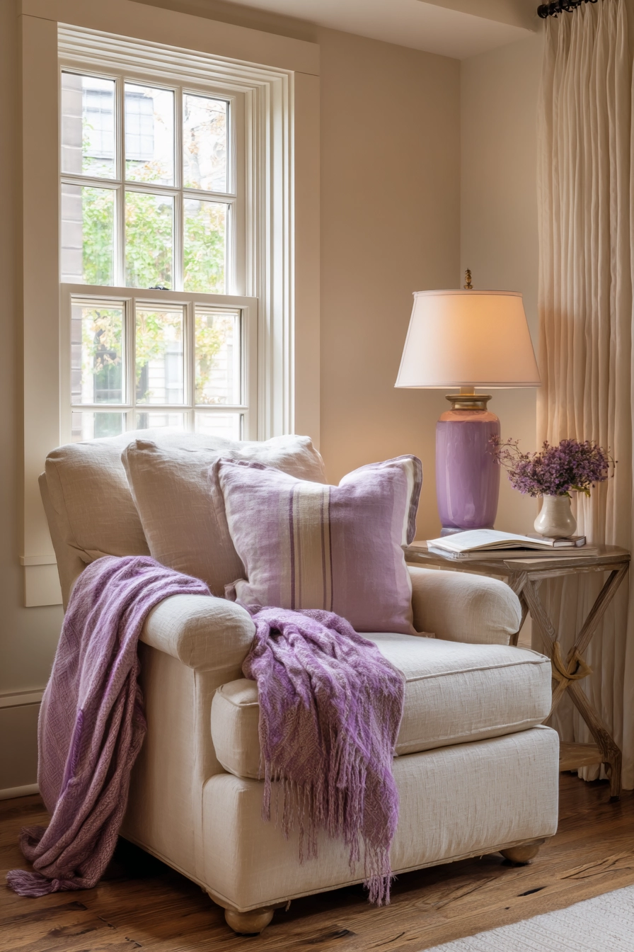 Beige And Lavender Bedroom 10