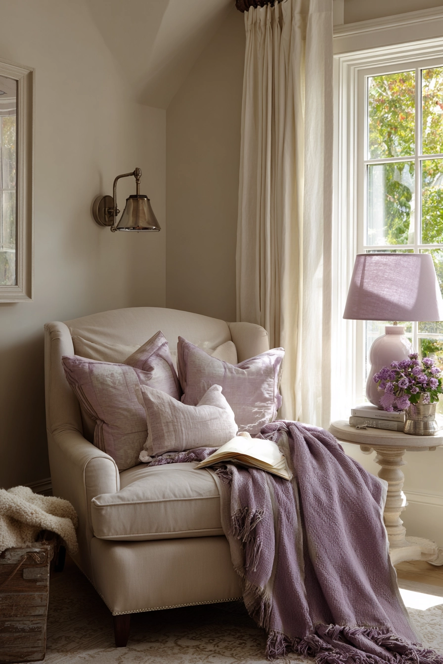 Beige And Lavender Bedroom 11