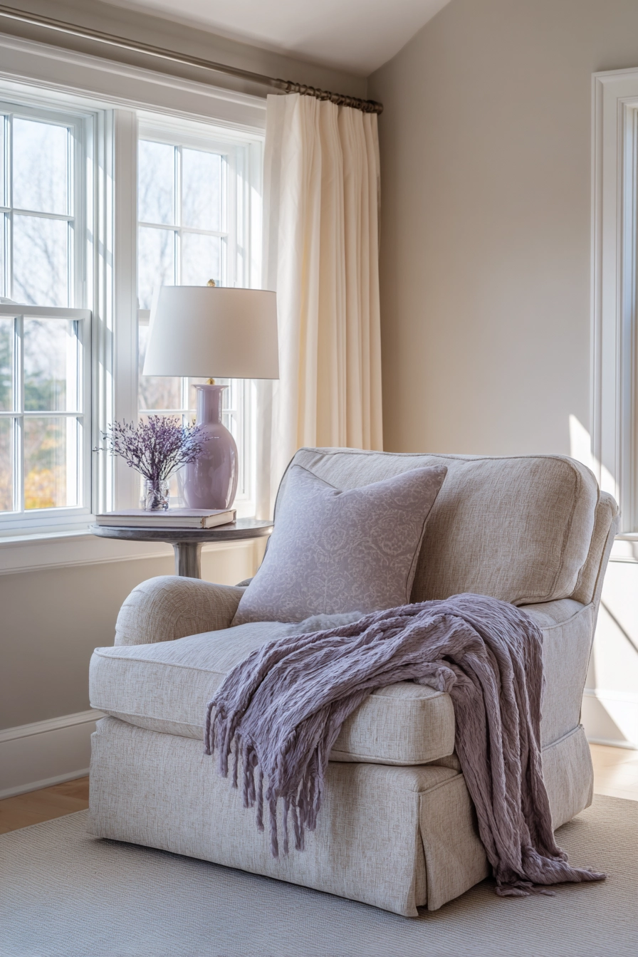 Beige And Lavender Bedroom 12