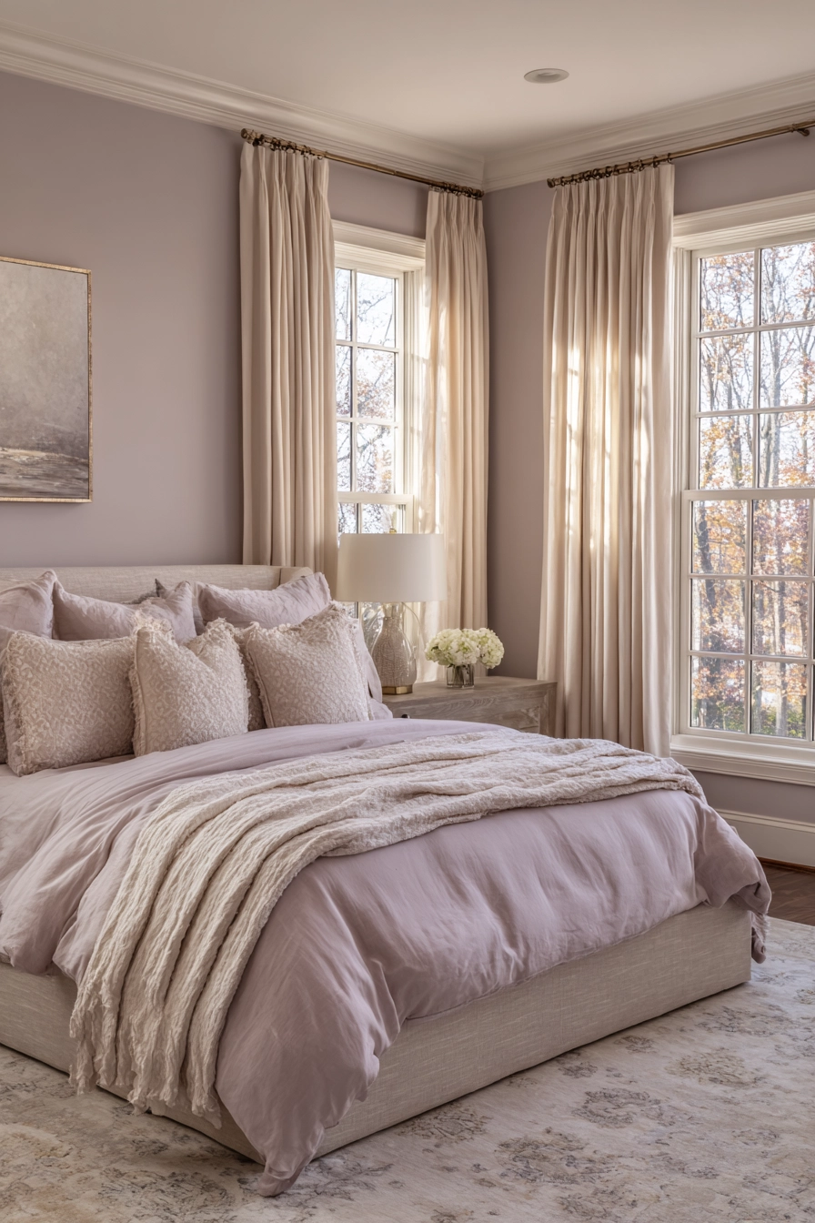 Beige And Lavender Bedroom 2