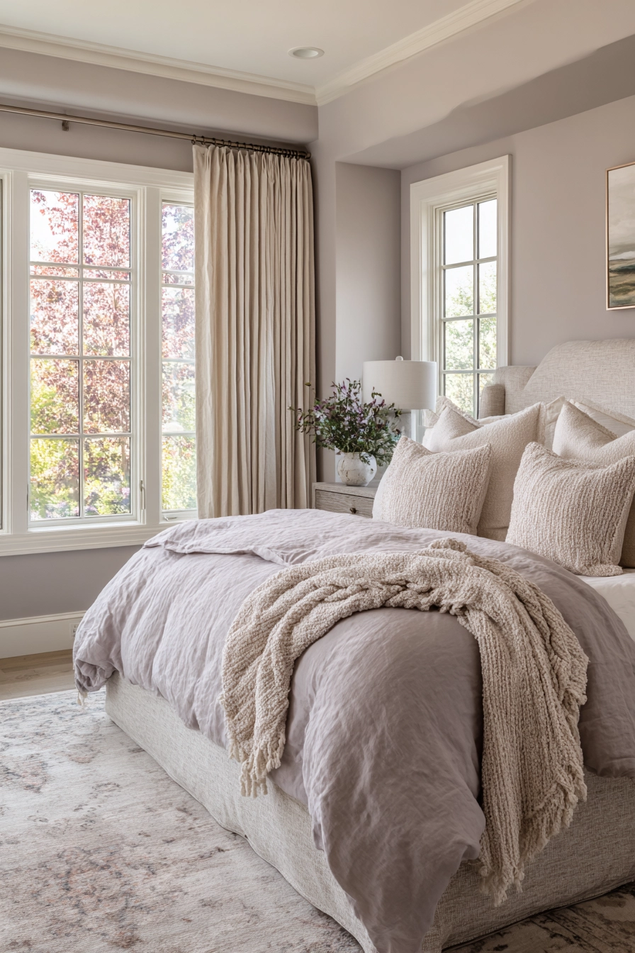 Beige And Lavender Bedroom 4