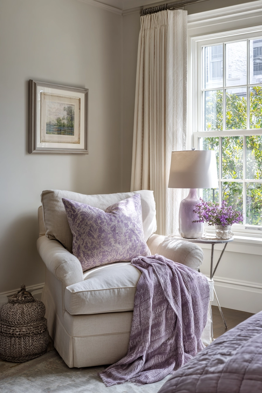 Beige And Lavender Bedroom 9