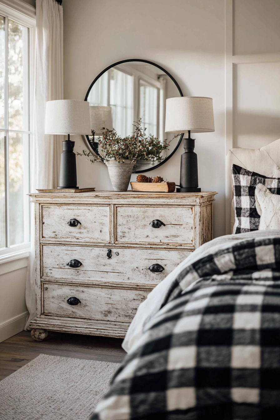 Black And White Farmhouse Bedroom 5