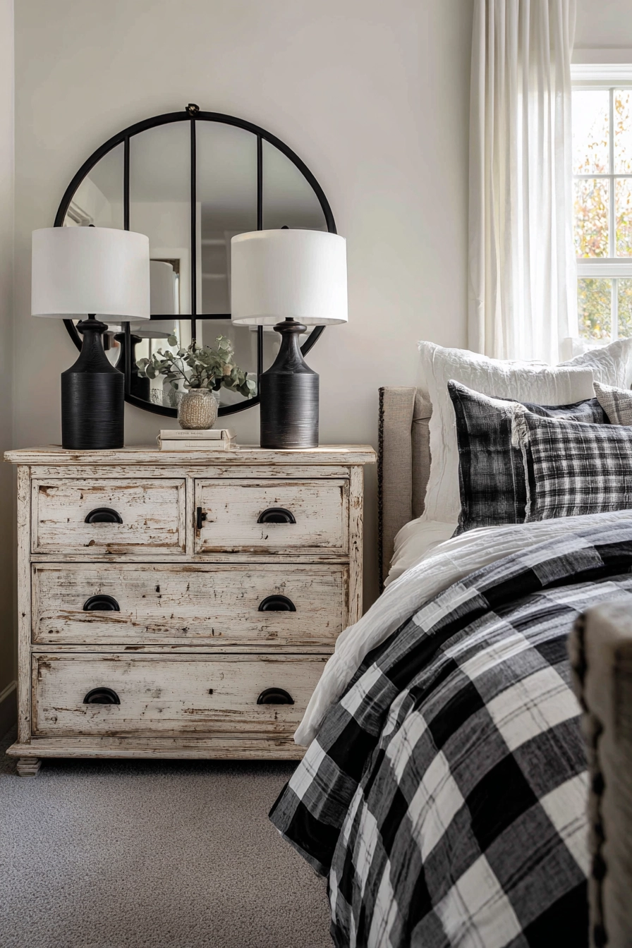 Black And White Farmhouse Bedroom 6