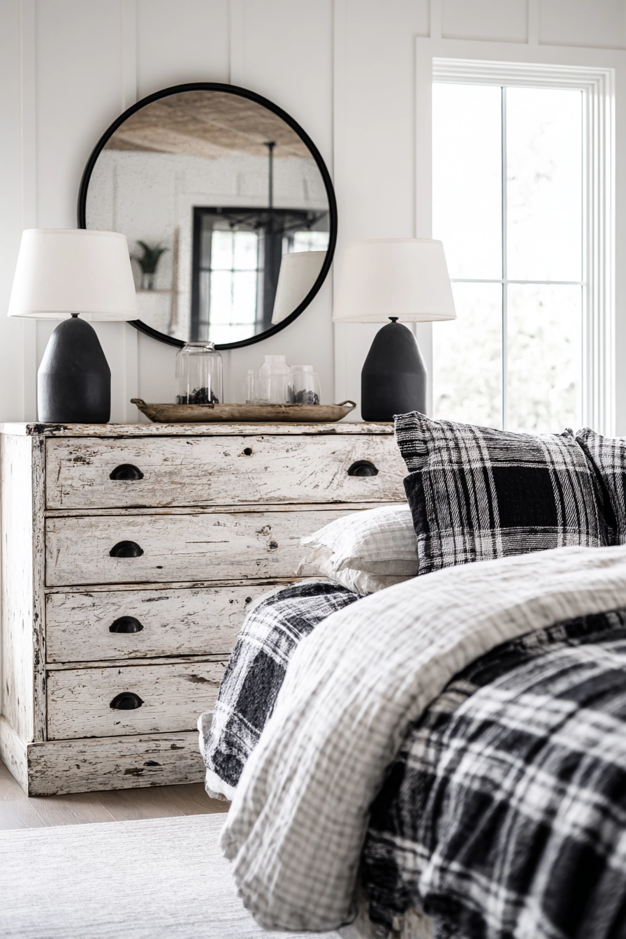 Black And White Farmhouse Bedroom 7