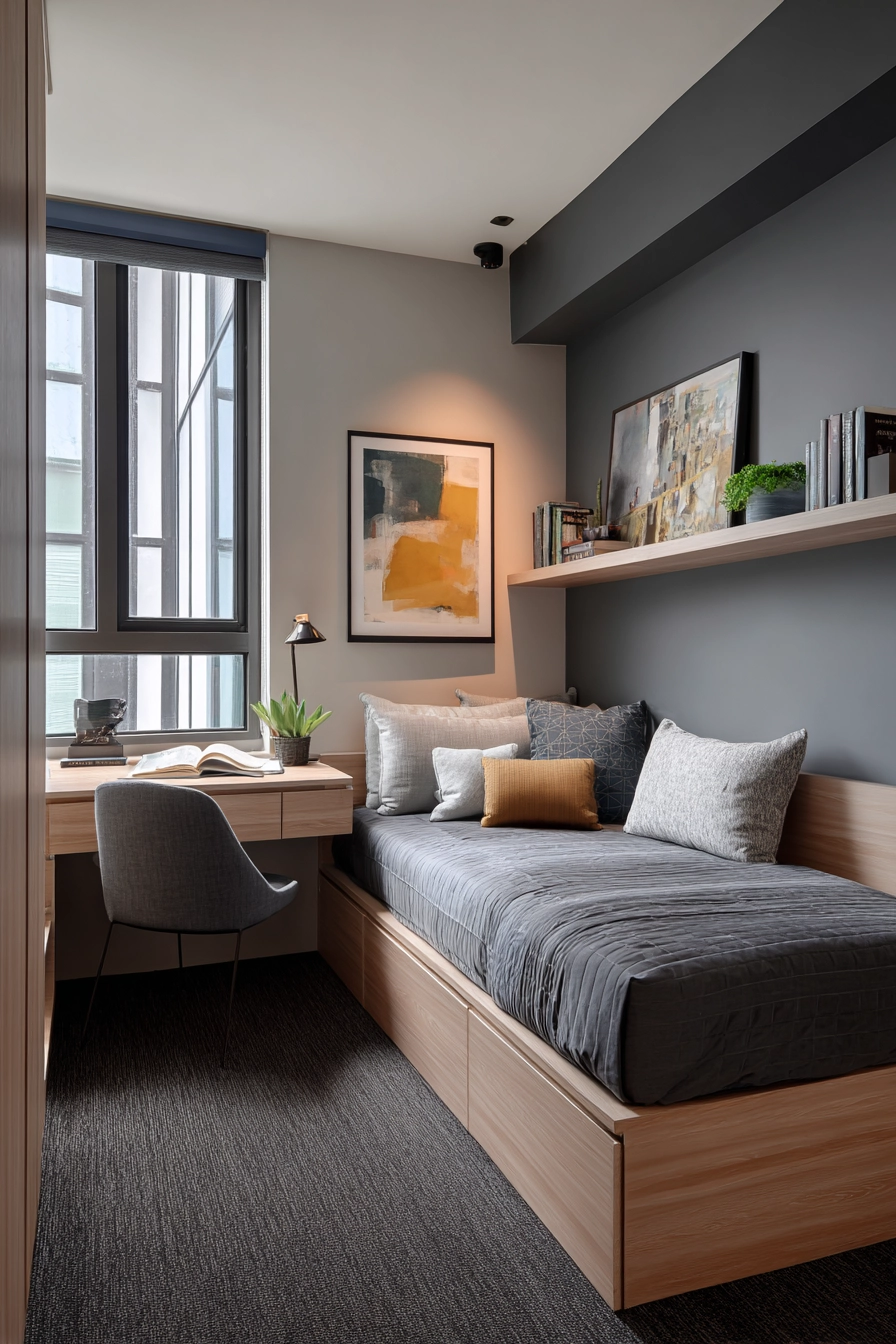 Dark Grey Carpet Bedroom 20