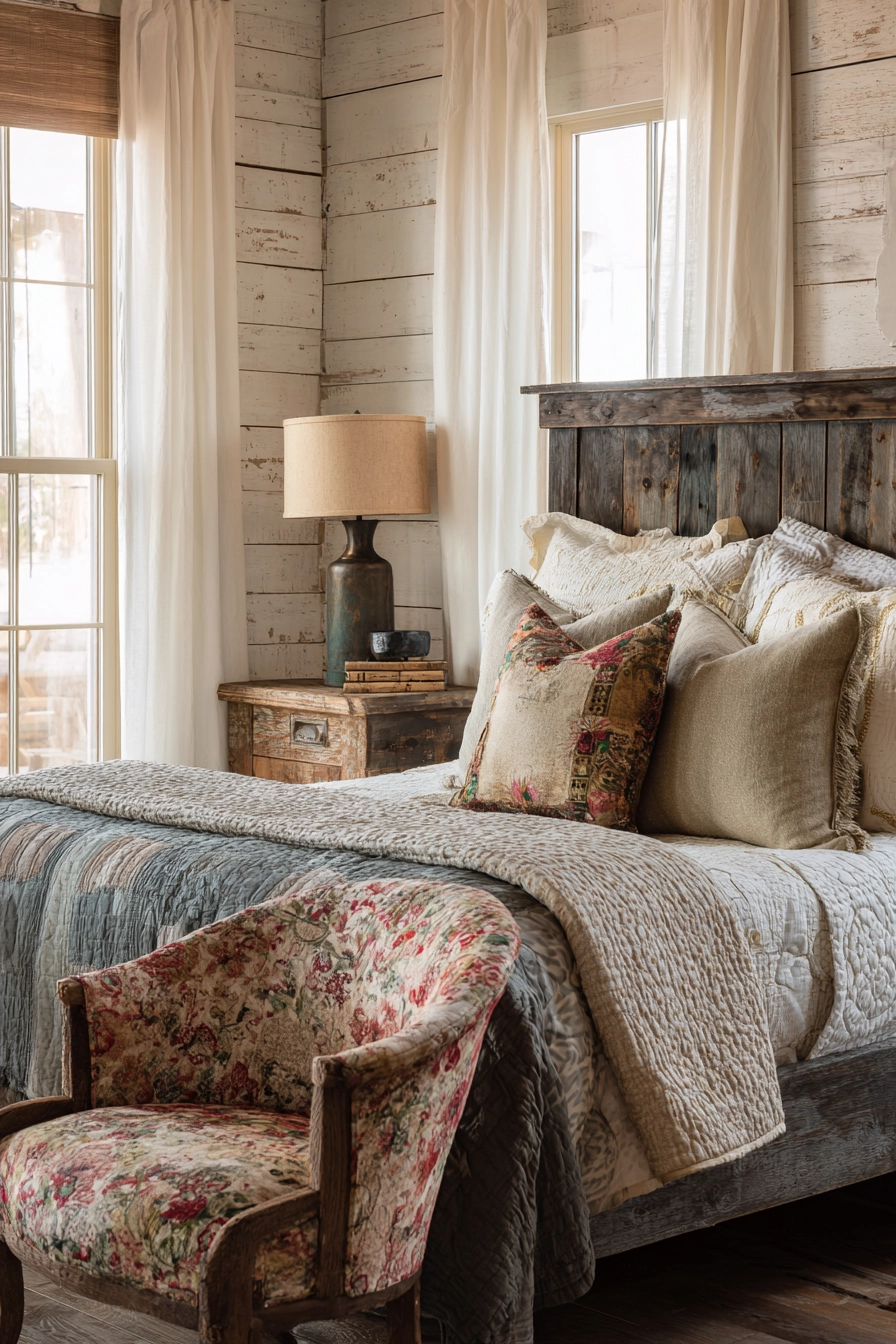 Eclectic Farmhouse Bedroom: A Harmonious Blend of Vintage Charm and Modern Comfort