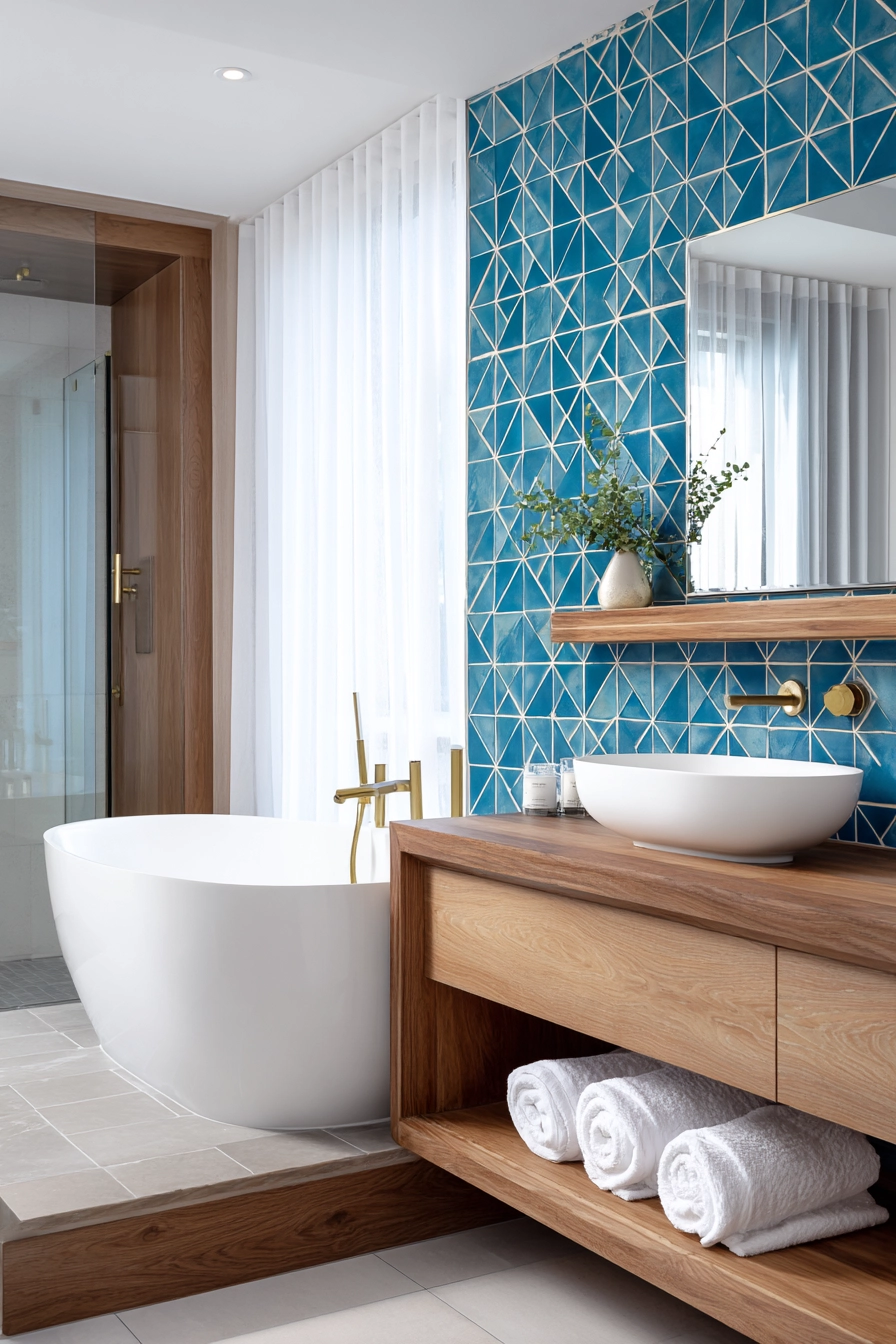 Blue Geometric Accent 17
