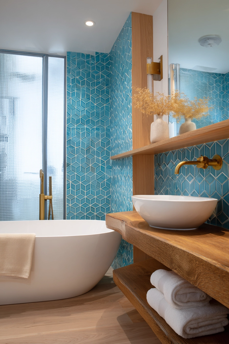 Blue Geometric Accent 19