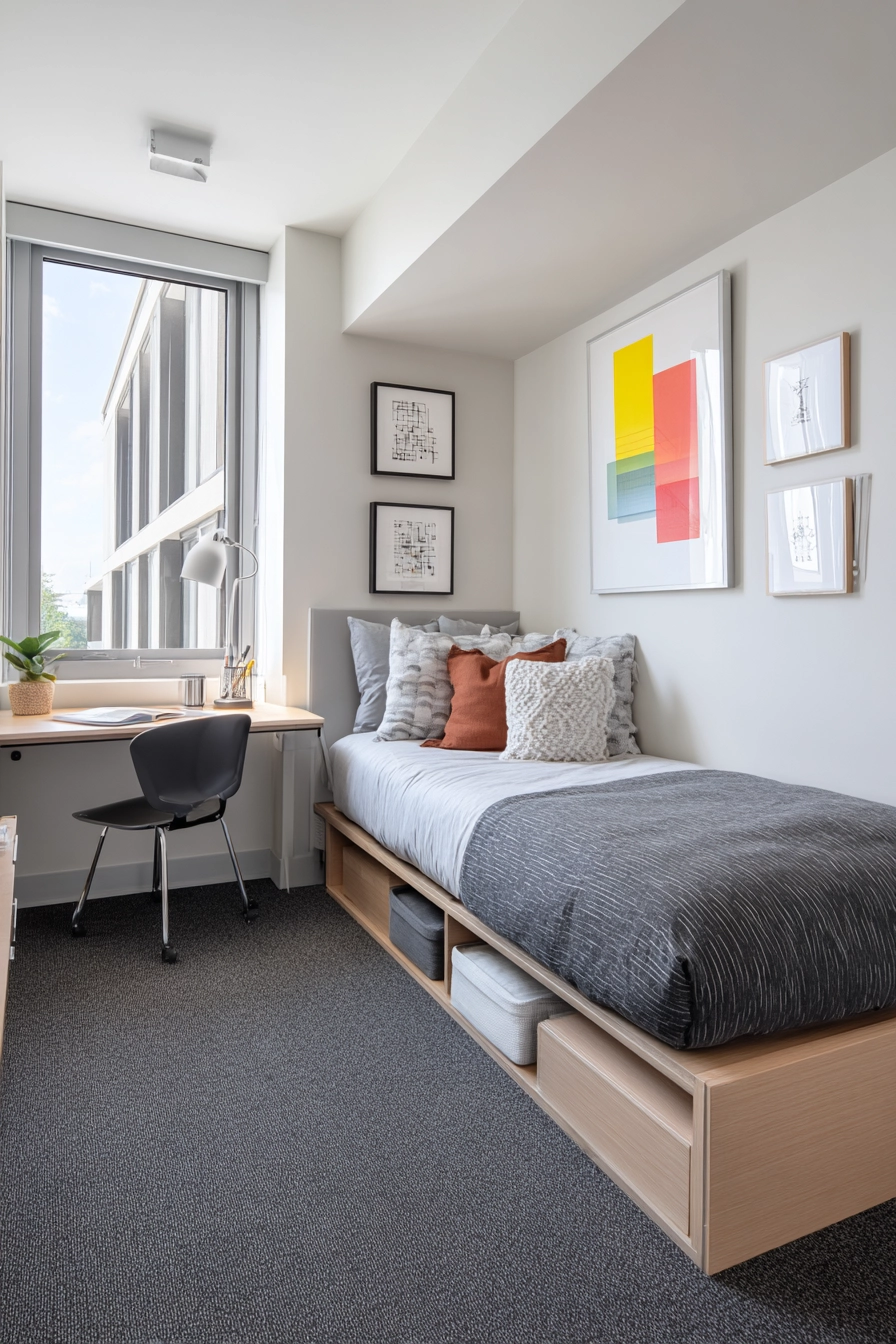 Dark Grey Carpet Bedroom 18