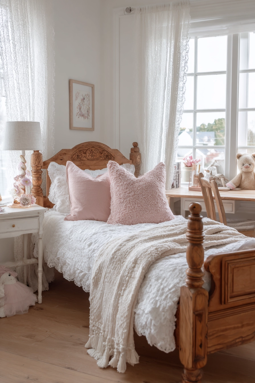 Girls Farmhouse Bedroom 15