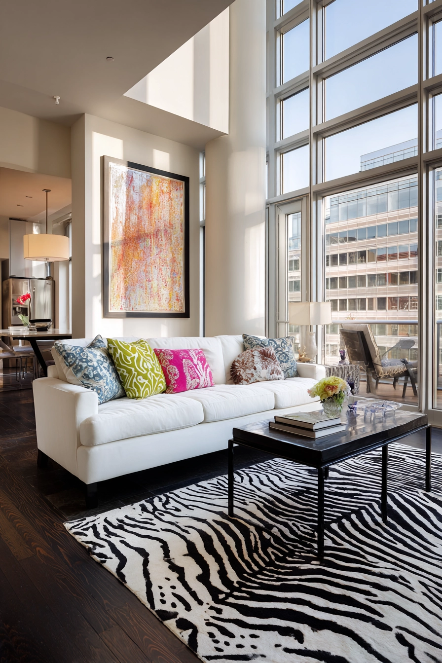 Zebra Carpet Living Room 5