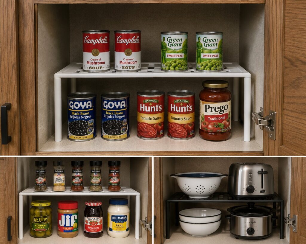 Stackable Cabinet Shelf Risers