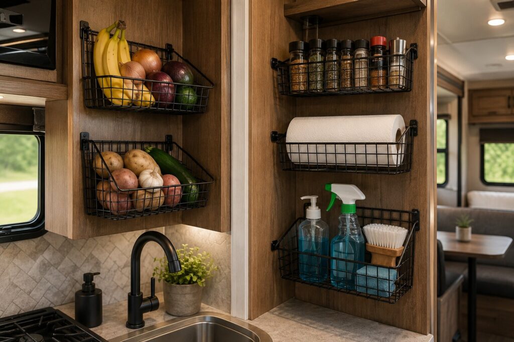 Wall-Mounted Wire Baskets