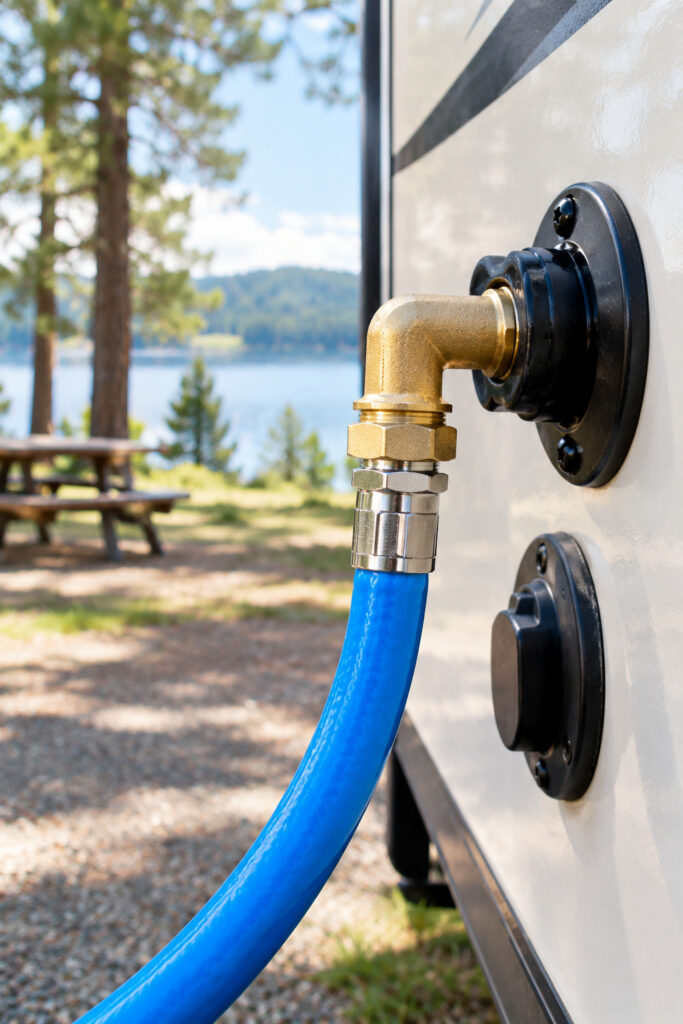 RV water hose elbow