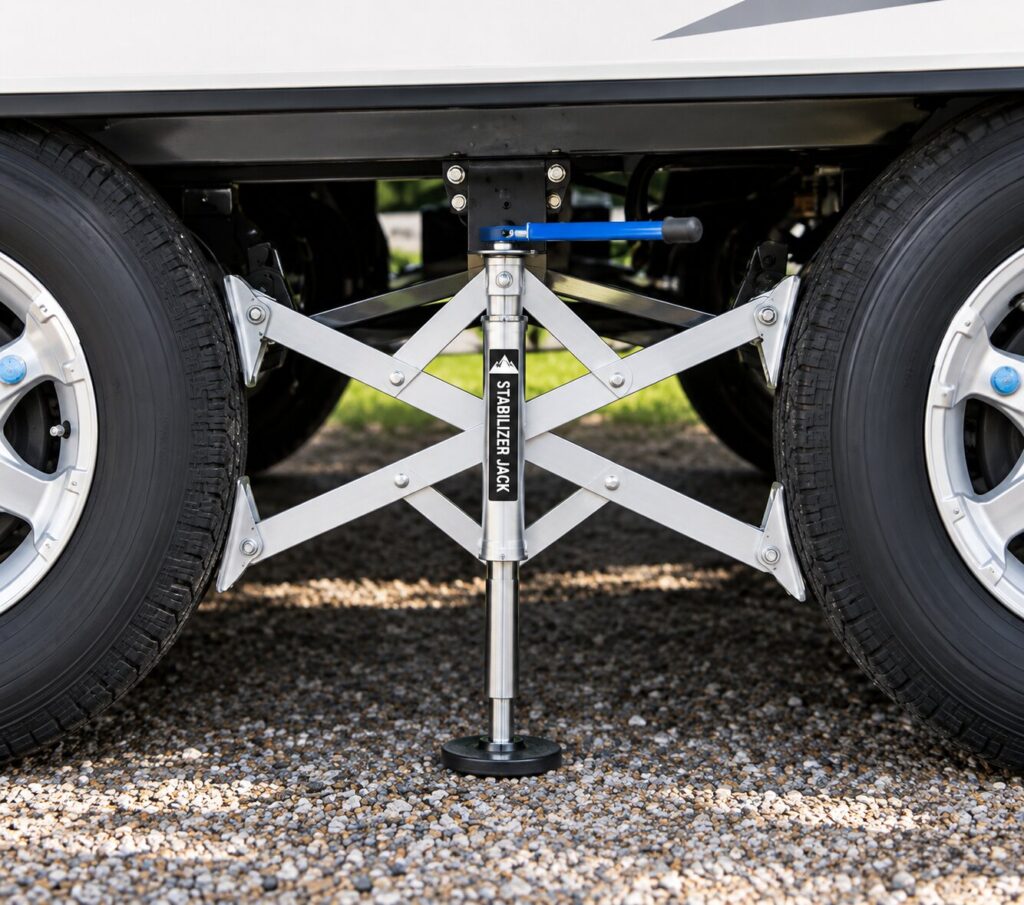 X-Chock-style wheel stabilizer